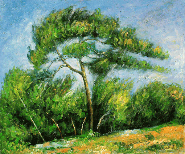 The Great Pine Trees - Paul Cezanne Painting